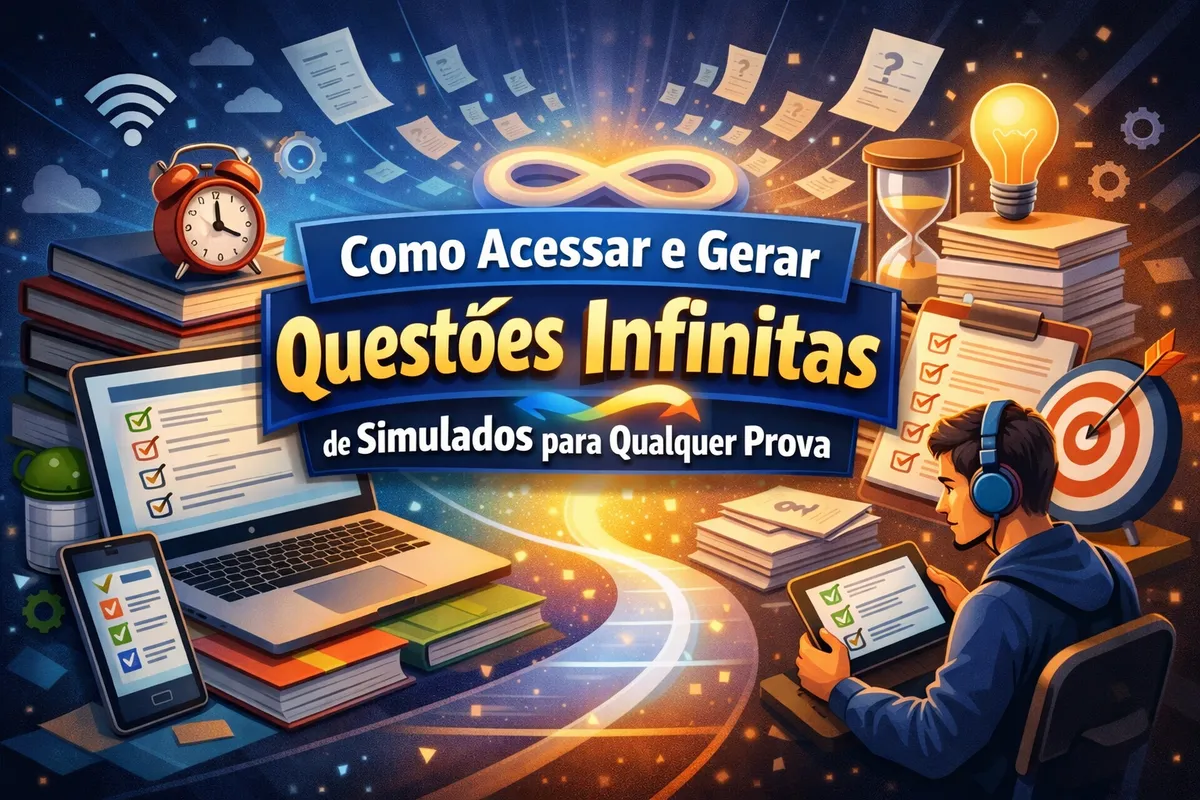 Como acessar e gerar questões infinitas de simulados para qualquer prova