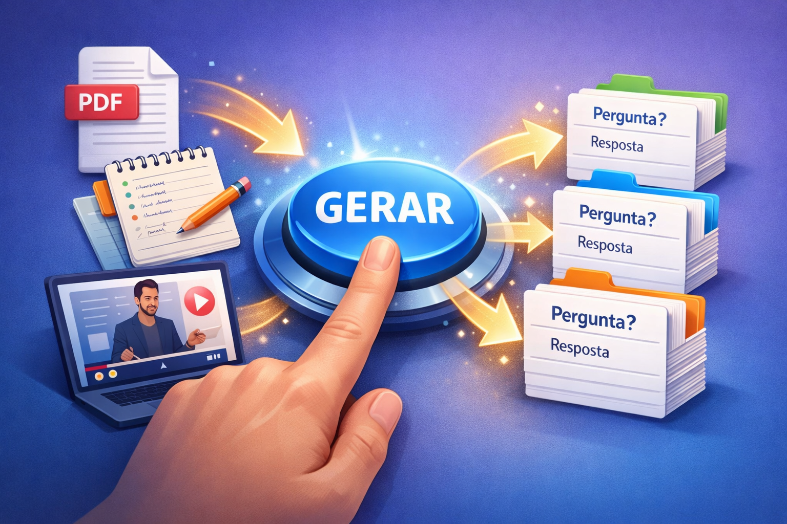 Geração automática de flashcards a partir de PDFs, anotações e vídeos